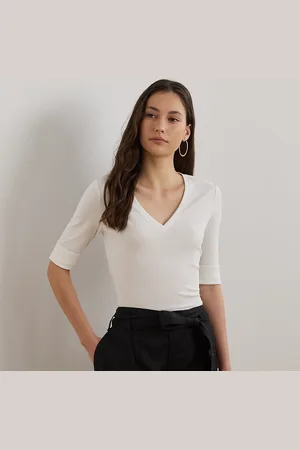 Ralph Lauren Camiseta de algodón con cuello de pico