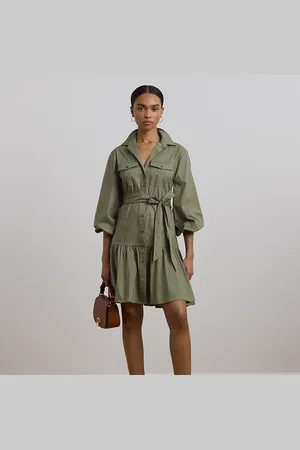 Ralph Lauren Vestido camisero de mezcla de algodón