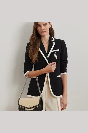Ralph Lauren Bolso Sawyer mediano de piel y paja