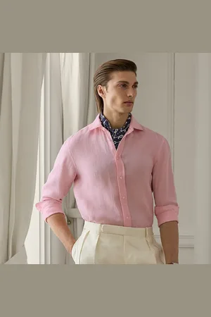 Ralph Lauren Camisa de lino con tejido de rejilla