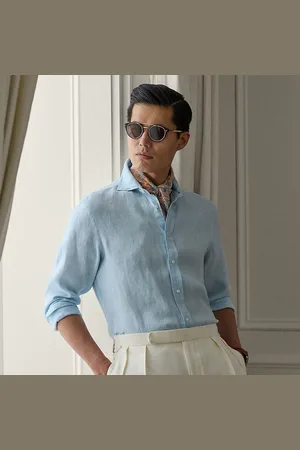 Ralph Lauren Camisa de lino con tejido de rejilla