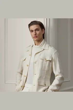 Ralph Lauren Chaqueta de mezcla de lino hecha a mano