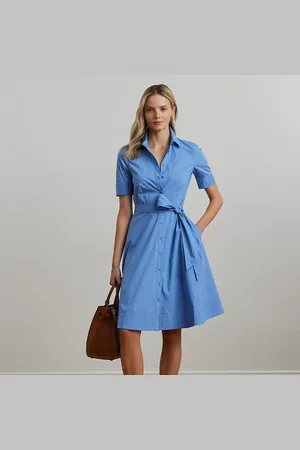 Ralph Lauren Vestido camisero de mezcla de algodón
