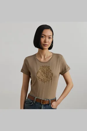 Ralph Lauren Camiseta de punto con algodón y logotipo