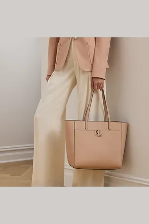 Ralph Lauren Bolso tote Cameryn grande piel granulada