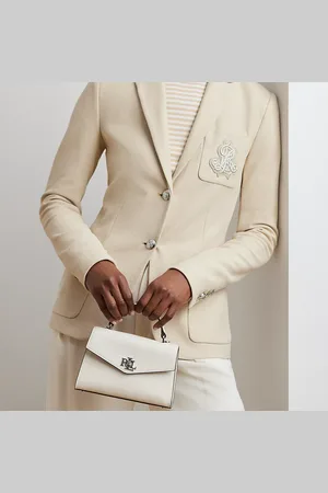 Ralph Lauren Bolso satchel Farrah de piel con textura