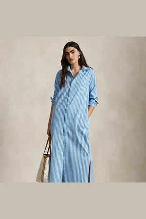Ralph Lauren Vestido camisero de algodón con rayas