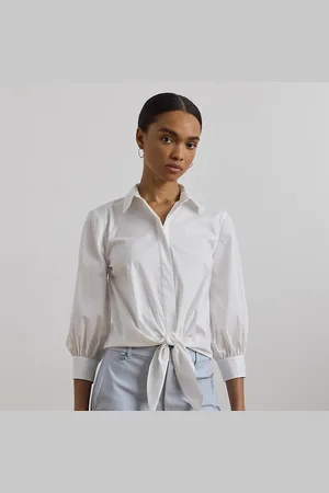 Ralph Lauren Camisa elástica con algodón y nudo