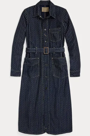 Ralph Lauren Abrigo de sarga con estampado en índigo
