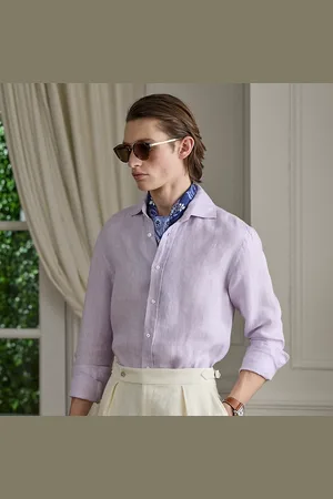 Ralph Lauren Camisa de lino con tejido de rejilla