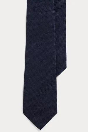Ralph Lauren Corbata de seda y lino con textura