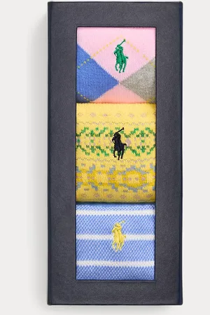 Ralph Lauren 3 pares de calcetines largos estampados