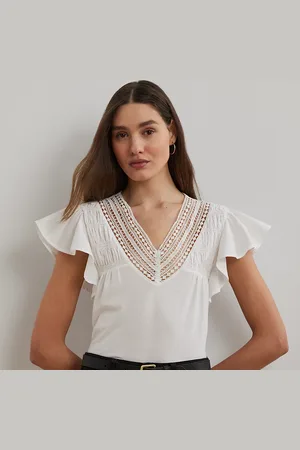 Ralph Lauren Camiseta de algodón con encaje