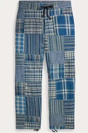 Ralph Lauren Pantalón índigo con patchwork y cordón