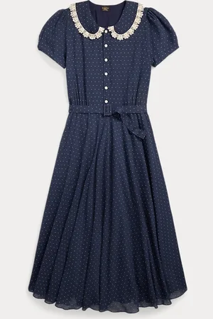 Ralph Lauren Vestido de dobby con lunares y cinturón