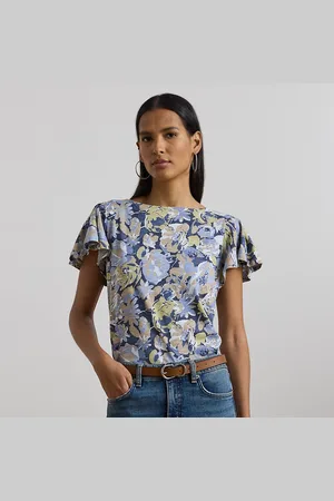 Ralph Lauren Top de punto jersey con mangas volante