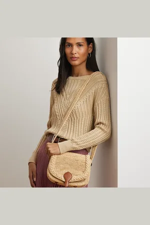 Ralph Lauren Bolso Messenger Colbie mediano de rafia
