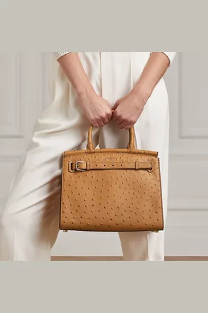 Ralph Lauren Bolso de mano RL50 mediano de piel de avestruz