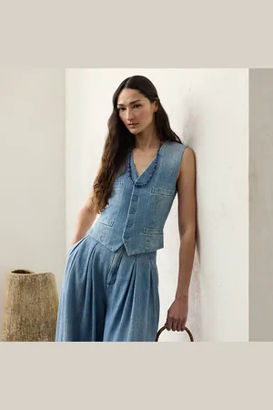 Ralph Lauren Chaleco Presling de denim de algodón