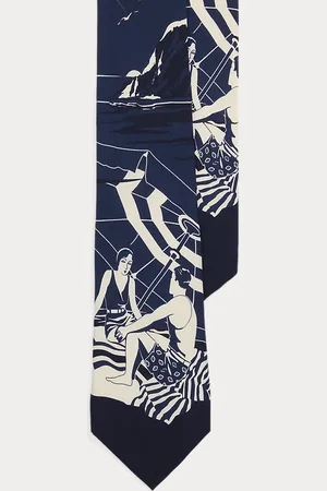 Ralph Lauren Corbata de crepé de seda con paisaje