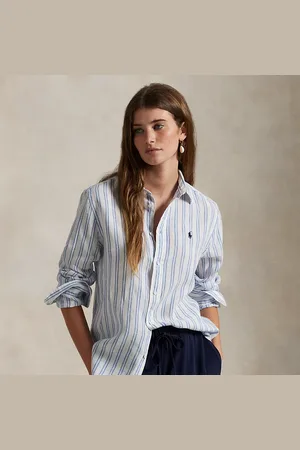 Ralph Lauren Camisa de lino Classic Fit con rayas
