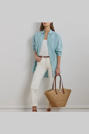 Ralph Lauren Bolso tote Tanner extragrande de paja