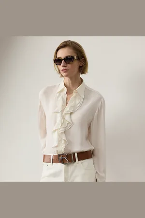 Ralph Lauren Camisa Addison de georgette de seda