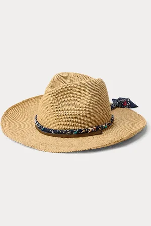 Ralph Lauren Sombrero de rafia con pañuelo