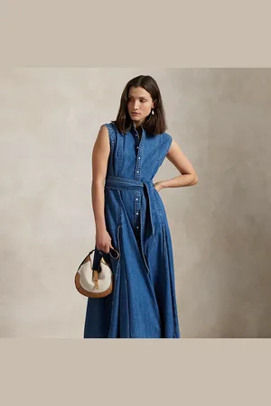 Ralph Lauren Vestido evasé vaquero sin mangas