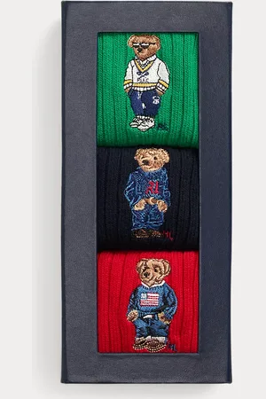 Ralph Lauren 3 pares de calcetines con Polo Bear