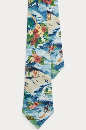 Ralph Lauren Corbata con estampado tropical vintage