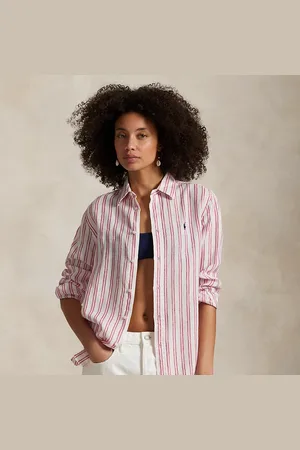 Ralph Lauren Camisa de lino Classic Fit con rayas
