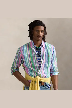 Ralph Lauren Camisa de lino con rayas Custom Fit
