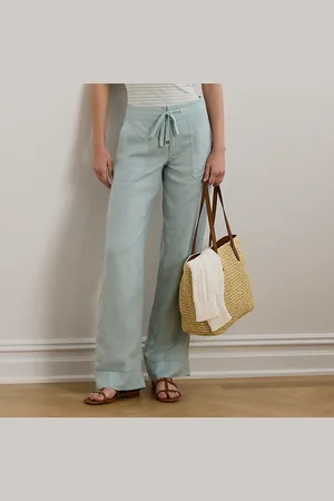Ralph Lauren Pantalón de pernera ancha de lino