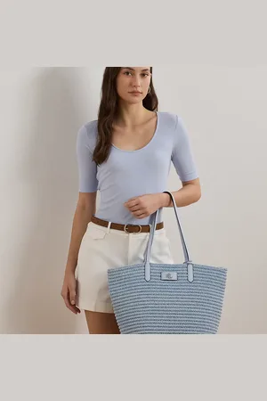 Ralph Lauren Bolso tote Brie grande de paja tejida