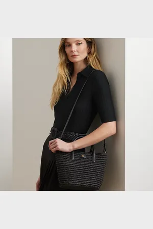 Ralph Lauren Bolso tote Brie mediano de paja tejida