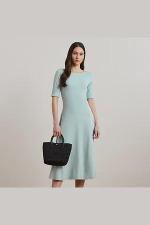 Ralph Lauren Vestido midi de algodón elástico