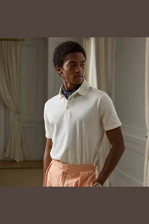 Ralph Lauren Polo de piqué de algodón y seda