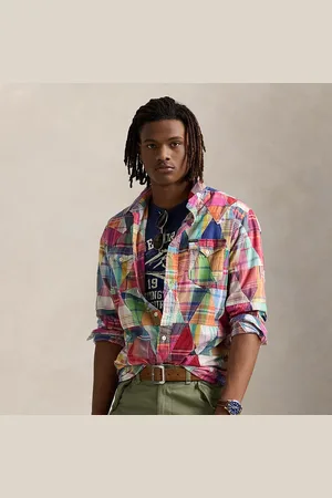 Ralph Lauren Camisa Western con patchwork de madrás