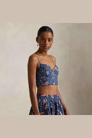 Ralph Lauren Top bustier de algodón con flores