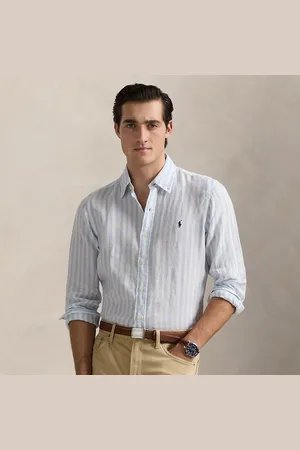 Ralph Lauren Camisa Custom Fit de lino con rayas