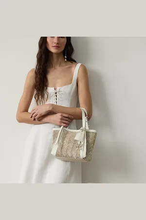 Ralph Lauren Bolso tote mini RL 888 de mezcla de yute