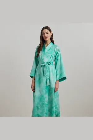 Ralph Lauren Bata de raso estampada con cinturón