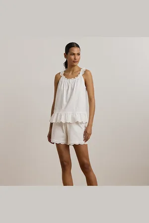 Ralph Lauren Pijama corto con bordado suizo
