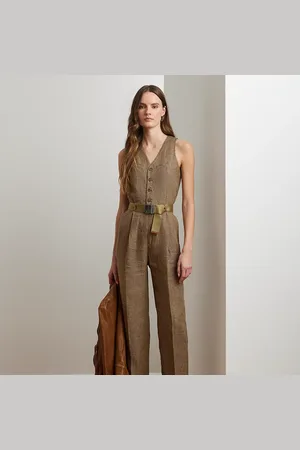 Ralph Lauren Mono de lino con motivo de pata de gallo