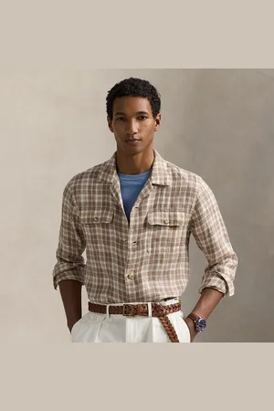 Ralph Lauren Camisa de lino con cuadros Classic Fit