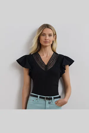 Ralph Lauren Camiseta de algodón con encaje