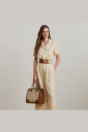 Ralph Lauren Mono de lino bordado de manga corta