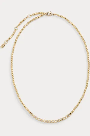Ralph Lauren Collar bañado en oro con circonitas