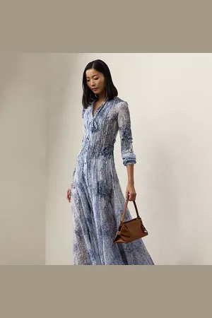 Ralph Lauren Vestido de día Hannes de gasa estampado